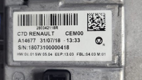 Display Renault Kadjar COD: 280342118R