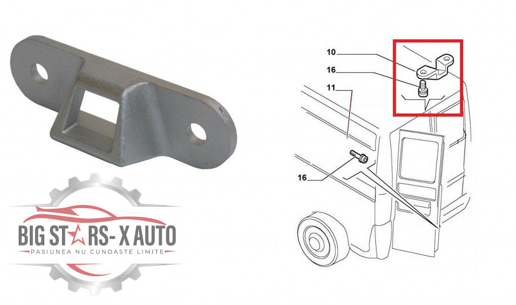 Dispozitiv de blocare usa spate Iveco Daily anul productie 2000-2010 usa spate partea de sus