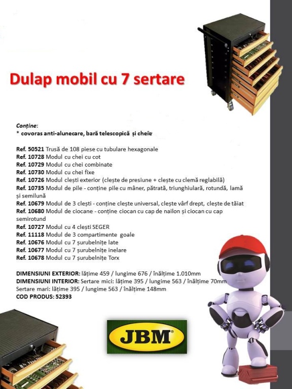 Dulap scule cu 7 sertare