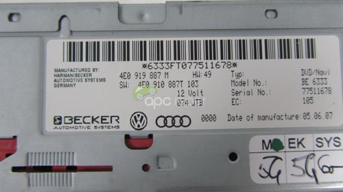 Dvd player Navigatie Audi A4 8K A5 8T co