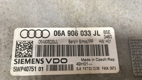 ECU Calculator motor Audi A3 8P cod: 06a
