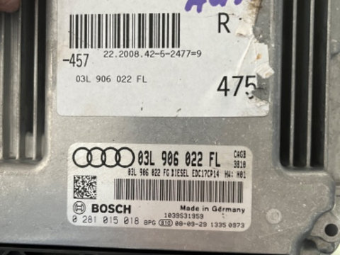 ECU Calculator motor Audi A6 2.0TDI 03L906022FL 0281015018 EDC17CP14