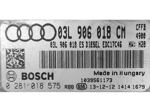 ECU Calculator motor Audi Q3 2.0TDI 03L906018CM 0281018575 EDC17C46 CFFB H28