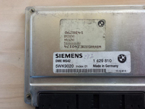ECU calculator motor BMW E46 328i 1998 Benzina 142 KWKW Siemens 5WK9020 Siemens 1429810 24EB
