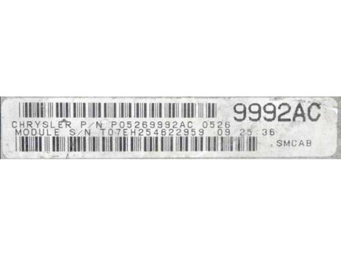 ECU Calculator motor Chrysler Neon 2.0 P05269992AC {