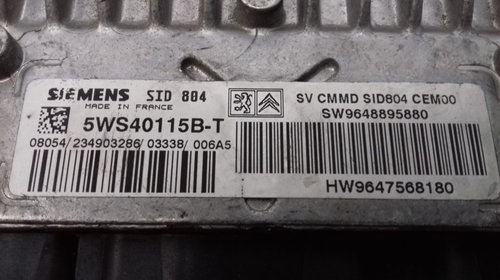ECU Calculator Motor Citroen C1 1.4 HDI,
