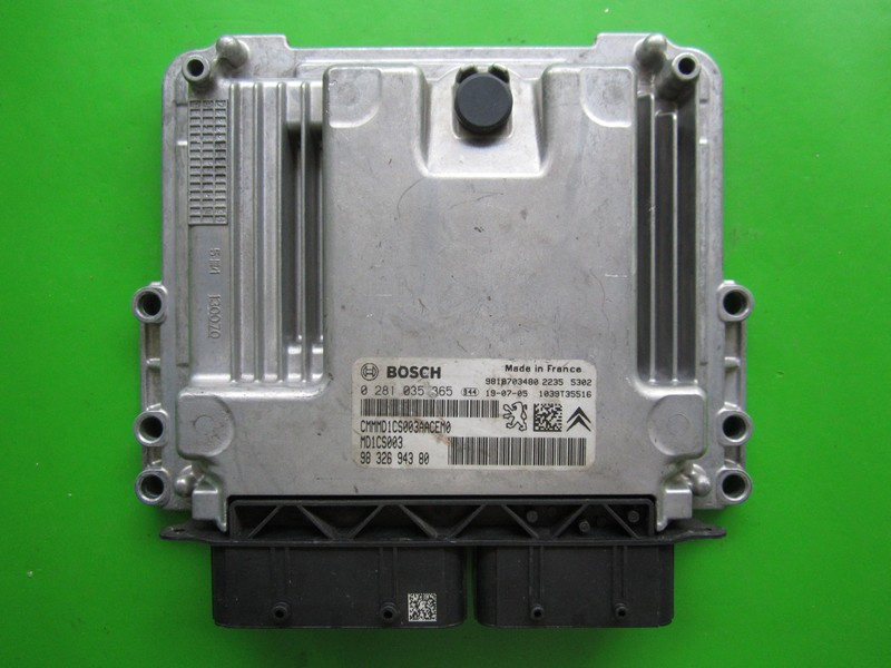ECU Calculator motor Citroen C3 1.5HDI 9832694380 0281035365 MD1CS003