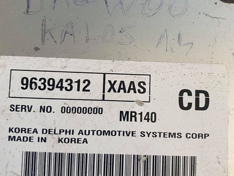 ECU Calculator motor Daewoo Kalos 1.4 96394312, XAAS, CD