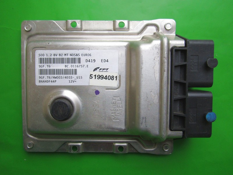 ECU Calculator motor Fiat 500 1.2 51994081 9GF.T6 EURO6 {