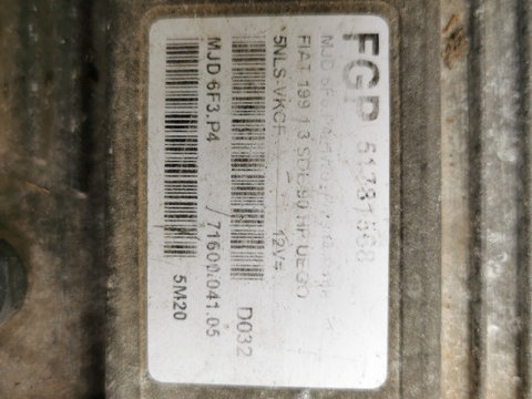 ECU Calculator motor Fiat Grande Punto 1.3JTD 51781568 6F3.P4 HW03P
