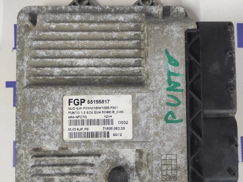 ECU Calculator motor Fiat Grande Punto, cod 71600.053.00 FGP 55195817