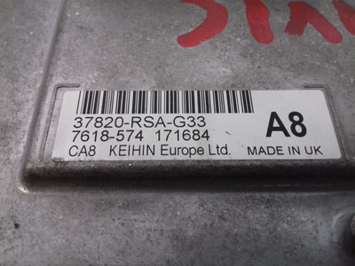 ECU Calculator Motor Honda Civic 1.8, 37820RSAG33,