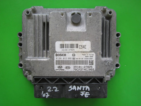 ECU Calculator motor Hyundai Santa Fe 2.2CRDI 39101-27825 0281012669 EDC16C39 +}