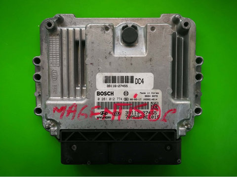 ECU Calculator motor Kia Magentis 2.0 CRDI 39113-27455 0281012774 EDC16C39
