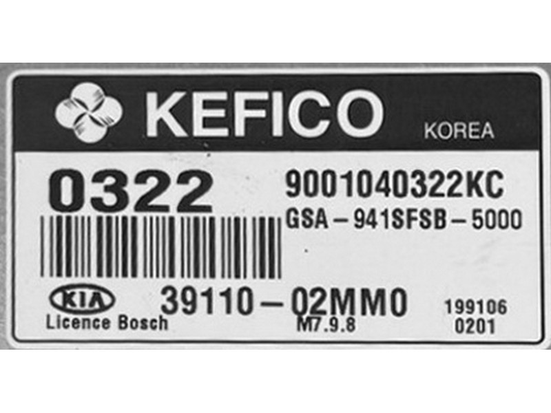 ECU Calculator motor Kia Picanto 1.1 39110-02MM0 9001040322KC {