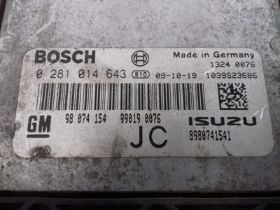 ECU Calculator Motor Opel Astra H 1.7 CDTI, 028101