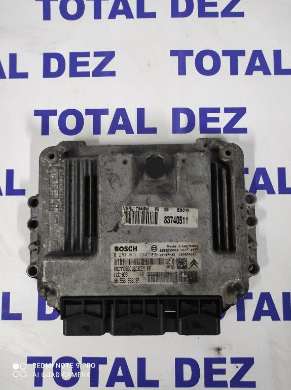 ECU calculator motor Peugeot 307 1.6HDI cod 9655698280 0281011234 EDC16C3