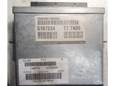ECU Calculator motor Saab 9-3 2.3 5167234 T7.7A05 {