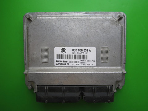 ECU Calculator motor Skoda Fabia 1.2 03D906032A 5WP40060 SIMOS 3PD AWY