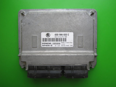 ECU Calculator motor Skoda Fabia 1.2 03D906033C 5WP40292 SIMOS 3PG BMD {+