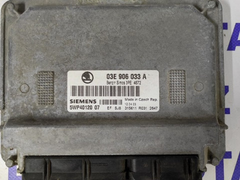 ECU Calculator motor Skoda Fabia 1.2 cod 03E906033A 5WP40120 SIMOS 3PE AZQ