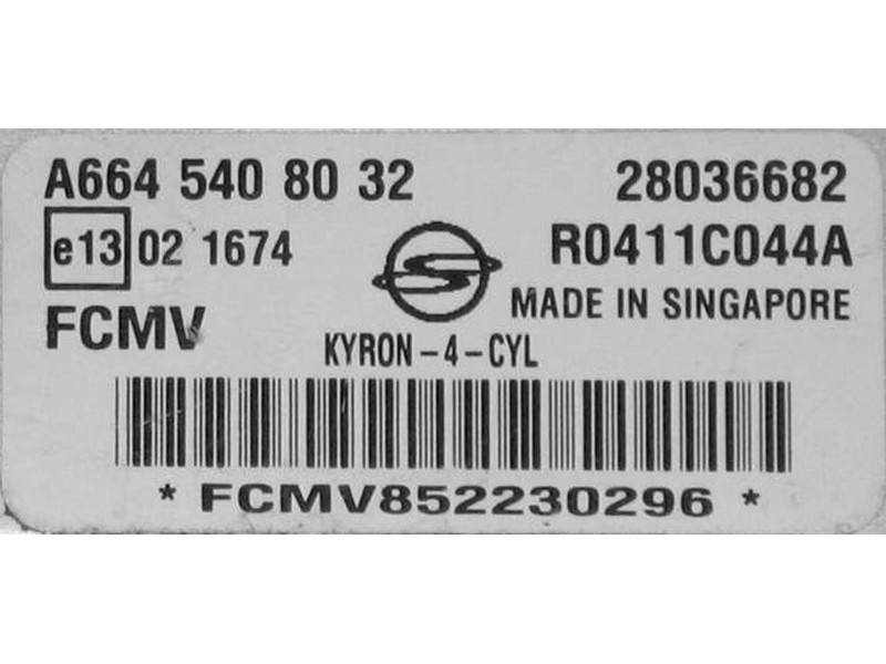 ECU Calculator motor Ssangyong Kyron 2.0XDI A6645408032 28036682 DCM3.1