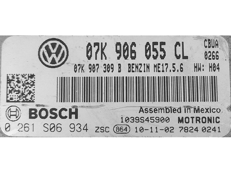 ECU Calculator motor VW Jetta 2.5 07K906055CL 0261S06934 ME17.5.6 CBUA H04 {