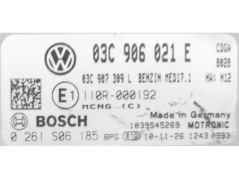 ECU Calculator motor VW Touran 1.4 03C906021E 0261S06185 MED17.1 CDGA {