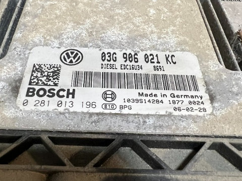 ECU Calculator motor VW TOURAN 1.9 TDI 03G906021KC Cod Bosch 0281013196