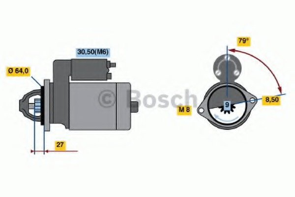 Electromotor 0 986 021 240 BOSCH pentru Opel Astra Fiat Punto Opel Agila Opel Corsa Opel Vita Opel Tigra Opel Combo