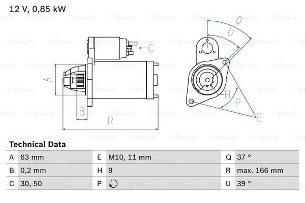 Electromotor 0 986 024 190 BOSCH pentru Renault Wind Renault Twingo Nissan Kubistar Dacia Sandero Dacia Logan