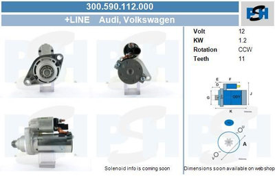 Electromotor 300 590 112 000 BV PSH pentru Vw Pass