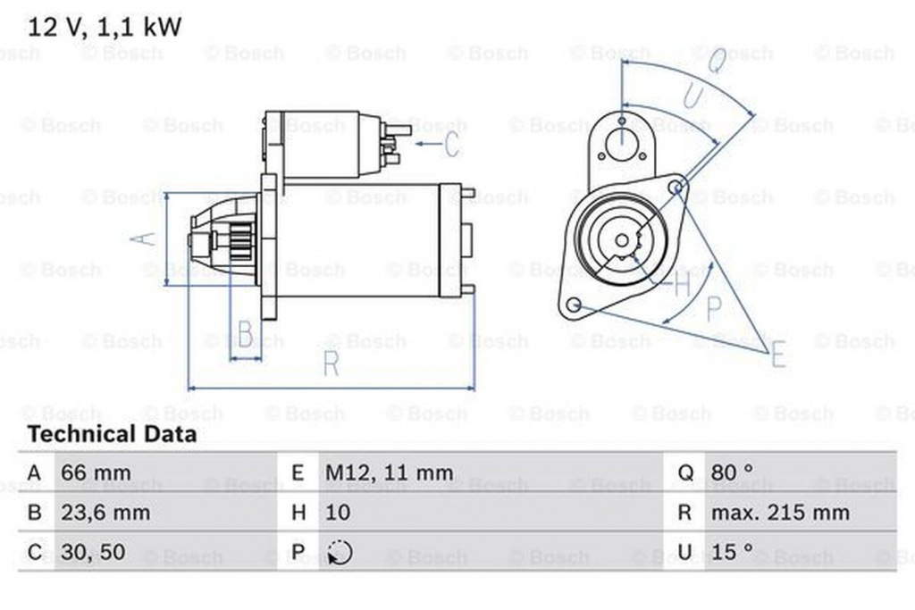 Electromotor AUDI A4 Allroad 8KH B8 BOSCH 0986024010