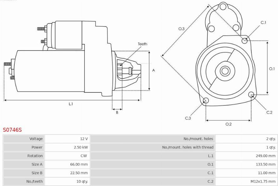 Electromotor AUDI A4 Allroad IV (8KH, B8), Turism, 04.2009 - 05.2016 AS-PL S0746S