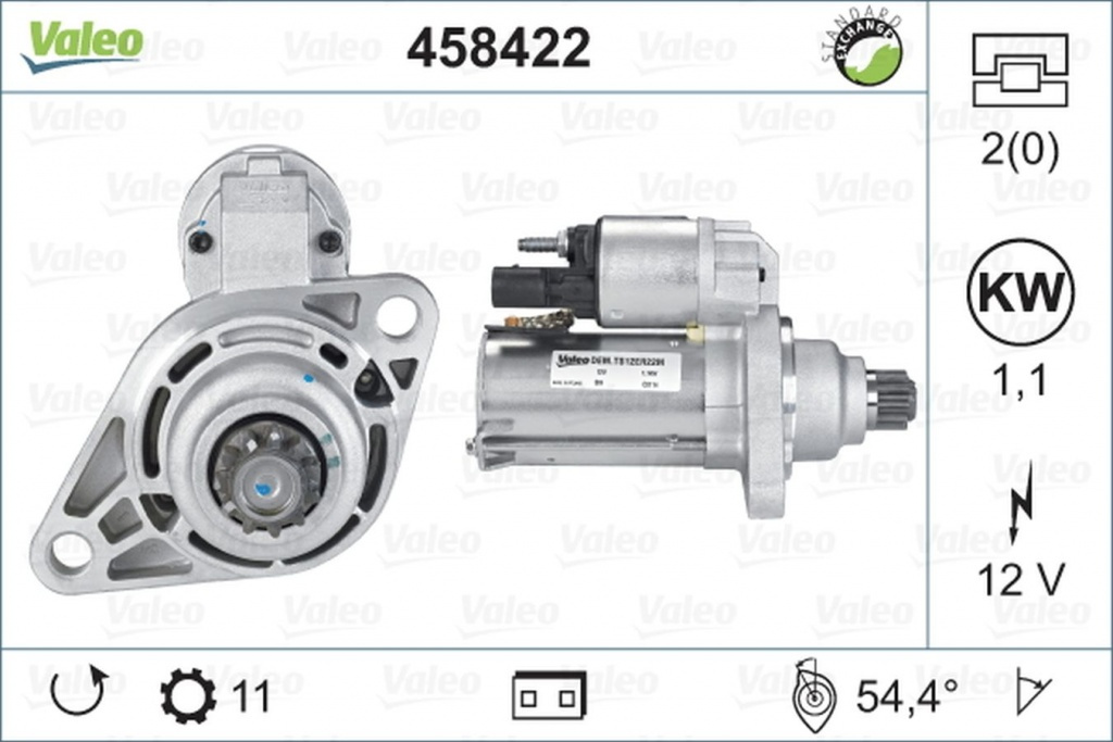 Electromotor AUDI TT 8J3 VALEO 458422