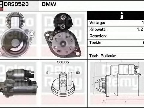 Electromotor BMW 5 Touring F11 DELCOREMY DRS0523