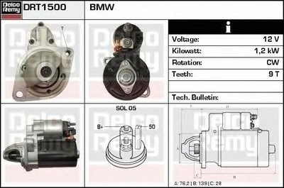 Electromotor BMW 5 Touring F11 DELCOREMY DRT1500