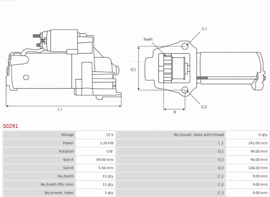 Electromotor BMW 5 Touring VI (F11) Turism, 11.2009 - 02.2017 AS-PL S0291