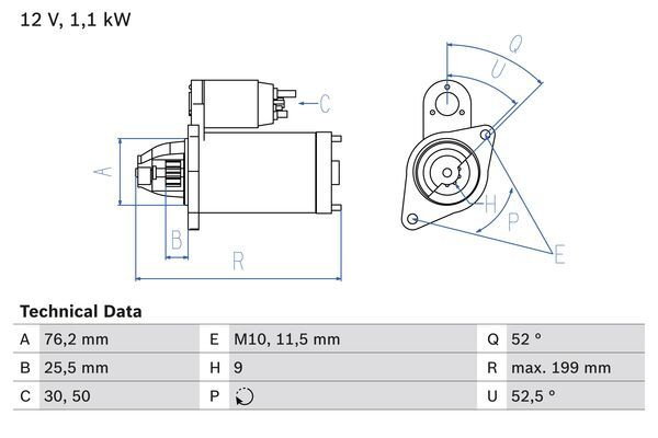 Electromotor ~ Bmw Seria 3 3.0 3 [e90] 330 i xdrive benzina 272cp/200kw N53 B30 A 2008 2009 2010 2011 ~ 0 986 021 500 ~ BOSCH