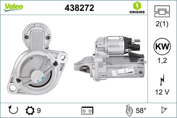 Electromotor ~ Bmw Seria 5 3.0 5 limuzina [e60] 530 i xdrive benzina 272cp/200kw N52 B30 A; N53 B30 A 2008 2009 ~ 438272 ~ VALEO