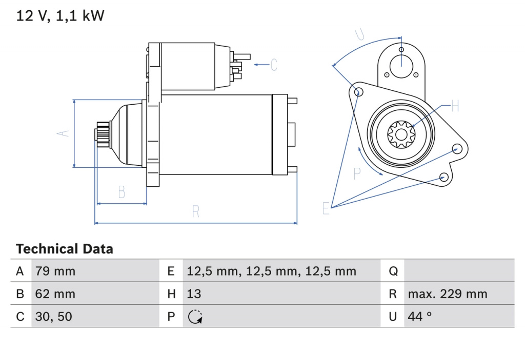 Electromotor BOSCH 0 986 029 110