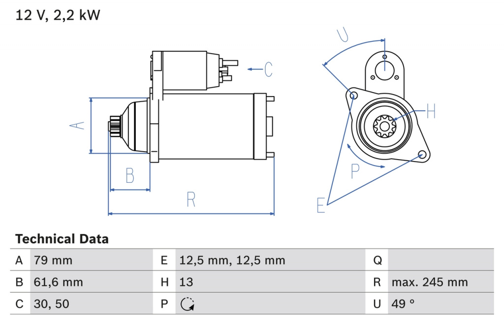 Electromotor BOSCH 0986025110 pentru VW GOLF VI Ca
