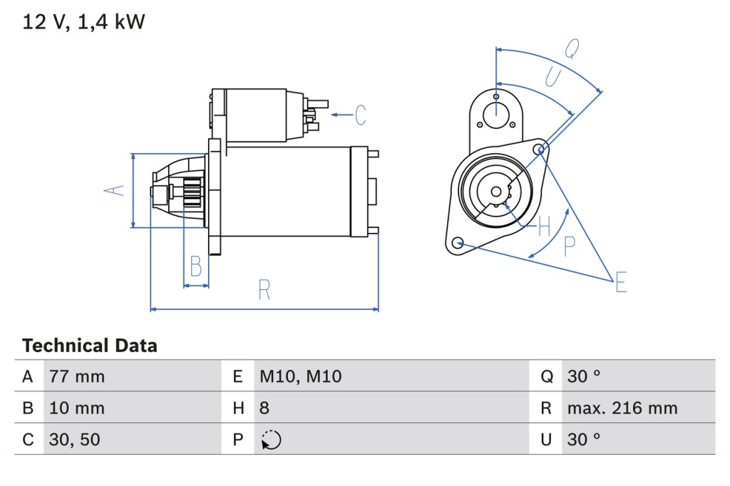 Electromotor BOSCH MITSUBISHI LANCER CARGO caroser