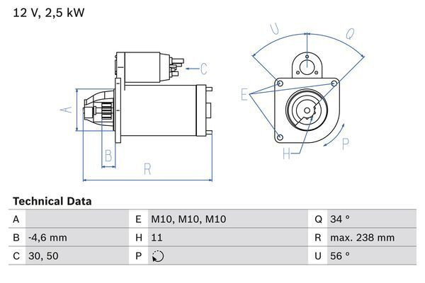 Electromotor # CitroEn C4 2.0 citroen ii [b7] hdi 150 motorina 150cp/110kw AHR (DW10FD); RHE (DW10CTED4) 2009 2010 2011 2012 2013 2014 2015 2016 2017 2018 2019 2020 2021 2022 2023 2024 2025 # 0 986 023 850 # BOSCH