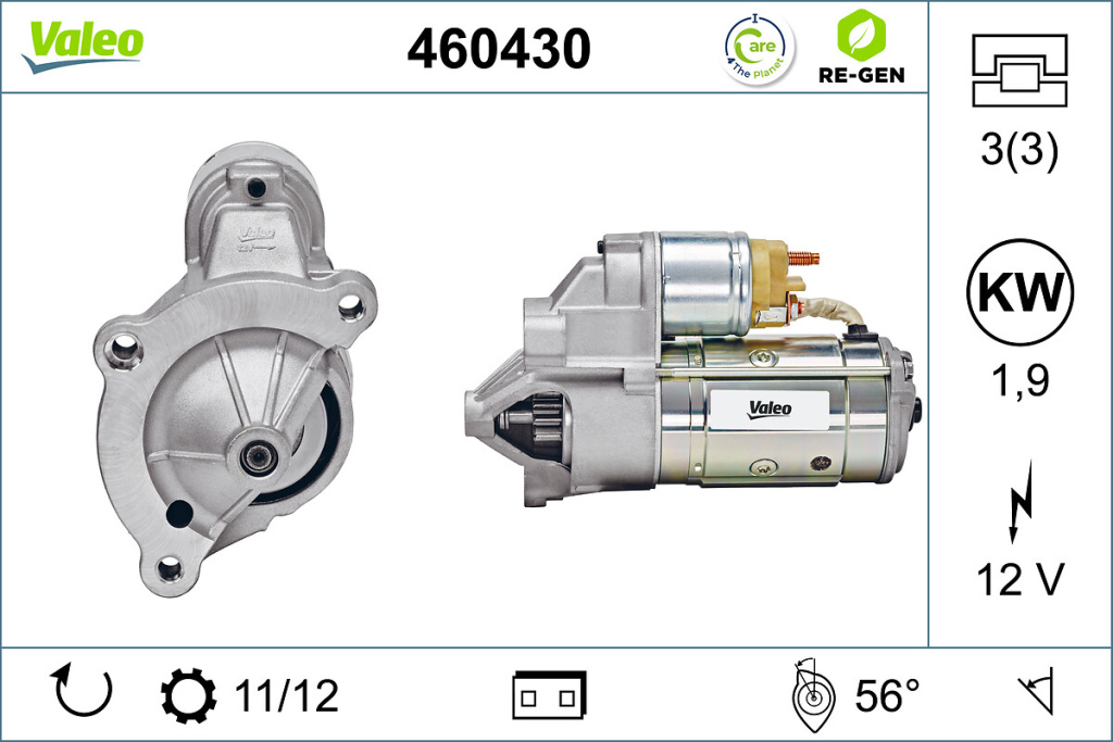 ELECTROMOTOR ~ CITROEN C8 (EA_, EB_) 2.2 HDi 2.0 HDi 135 2.0 HDi 165 2.0 HDi 107cp 109cp 110cp 120cp 128cp 136cp 163cp 2002 ~ VAL460430 ~ VALEO