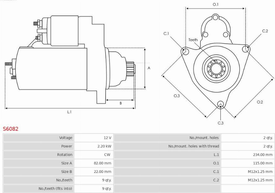 Electromotor DAIHATSU ROCKY Soft Top F7 F8 AS-PL S6082