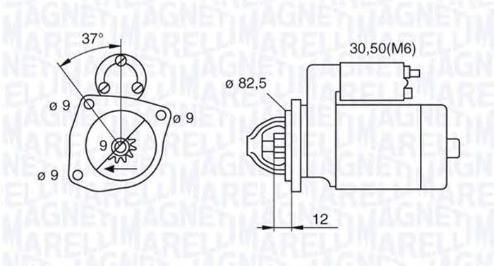 Electromotor FIAT DOBLO caroserie inchisa combi 263 MAGNETI MARELLI 063521082390