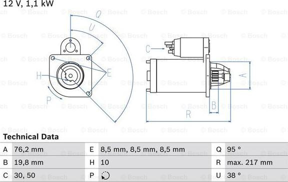 Electromotor FIAT PANDA III (312_, 319_), Hatchback, 02.2012 - BOSCH 0 986 029 150