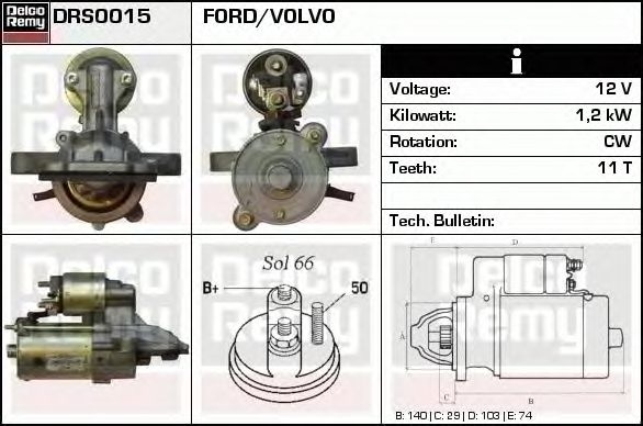 Electromotor FORD FOCUS II Cabriolet DELCOREMY DRS0015