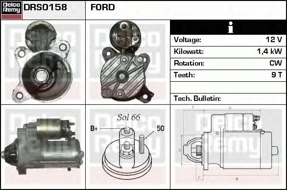 Electromotor FORD FOCUS II combi DA DELCOREMY DRS0158